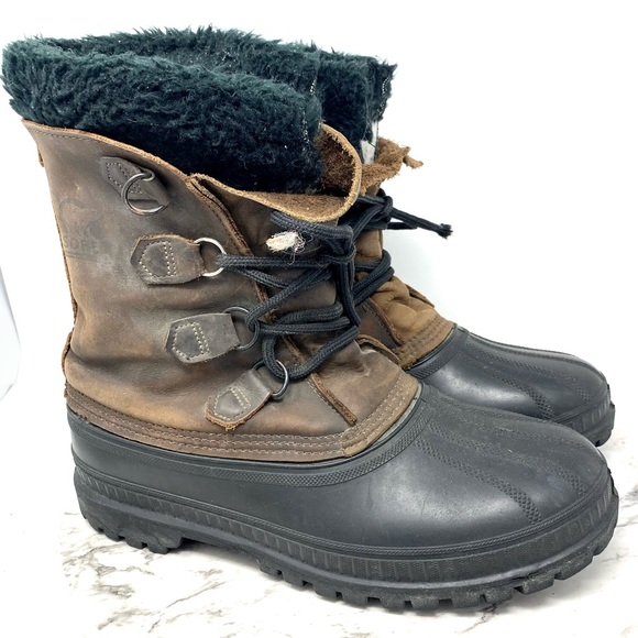 Sorel Bighorn Kaufman Felt Lined Snow Boots 9 Mens Cold Weather Warm Utility